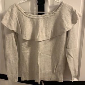 Gray Banana Republic Off The Shoulder Sweater